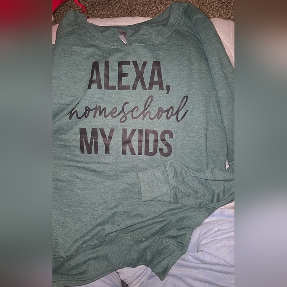 Instant Message "Alexa, Homeschool My Kids" Light Sweater Size L - Picture 2 of 7